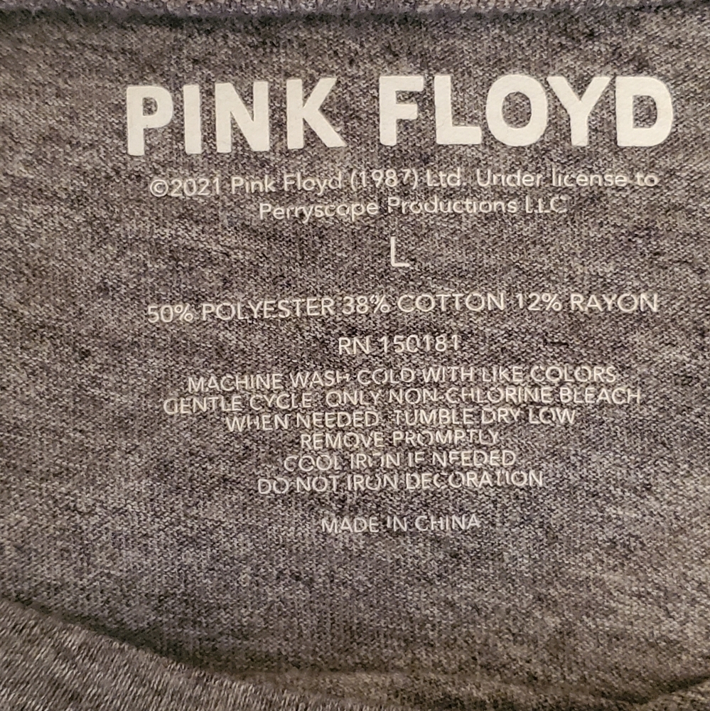 PINK FLOYD Dark Side of The Moon Gray Tee Shirt Size Large - Picture 4 of 4